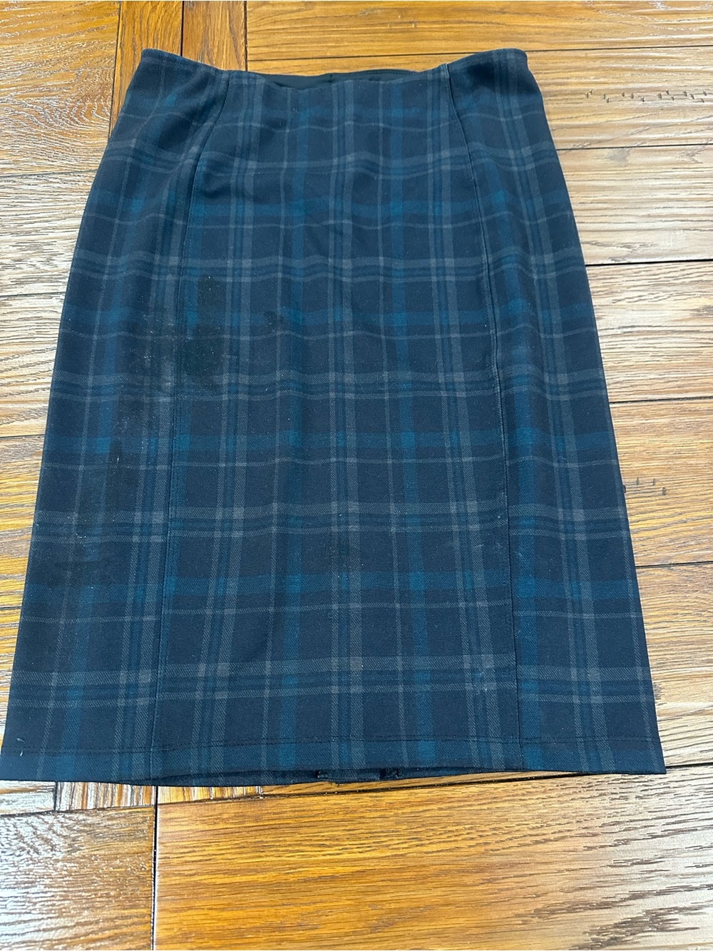 Liverpool Dark Green and Black Plaid Pencil Skirt